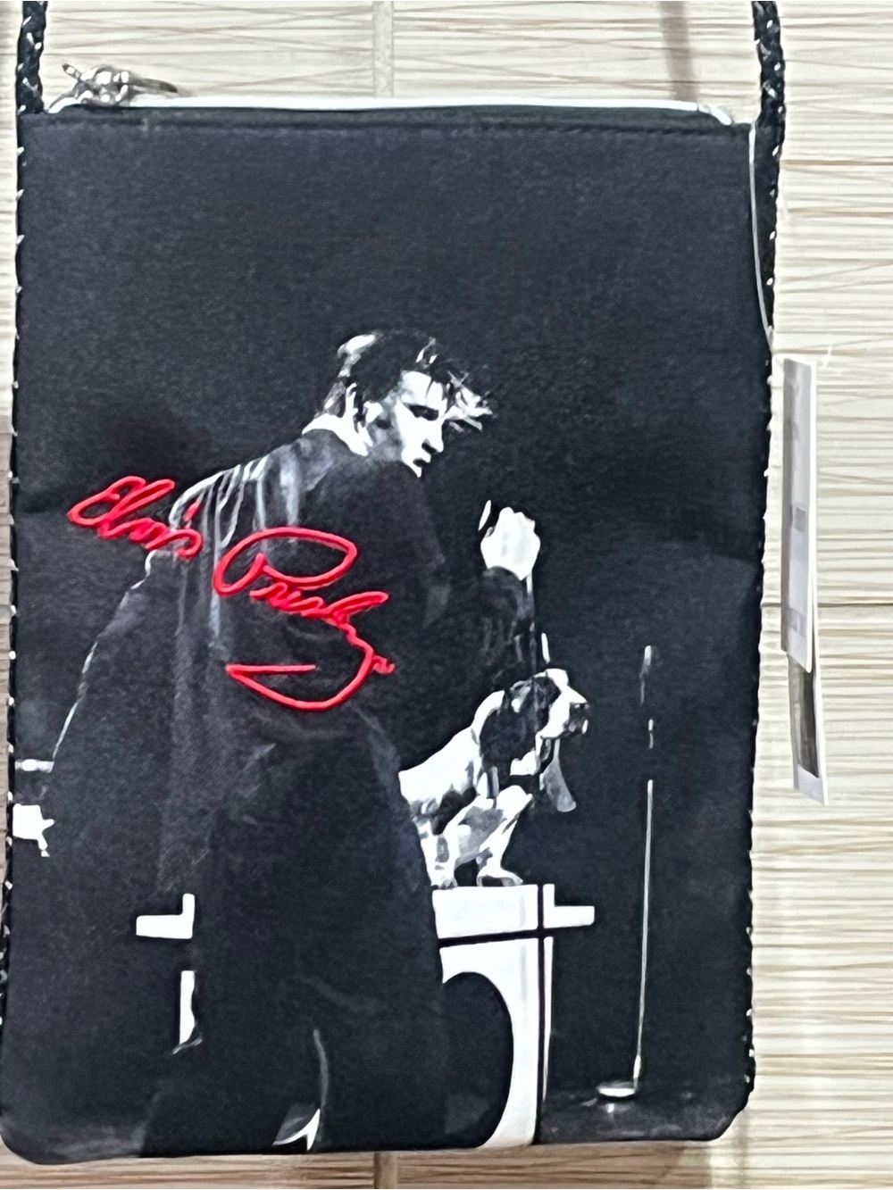 Elvis Presley Black Graphic Crossbody Bag with Red Script - Picture 3 of 7